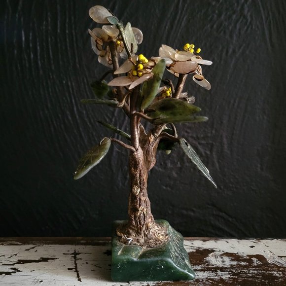 Vintage Chinese Hardstone Cherry Blossom Tree - Picture 2 of 9